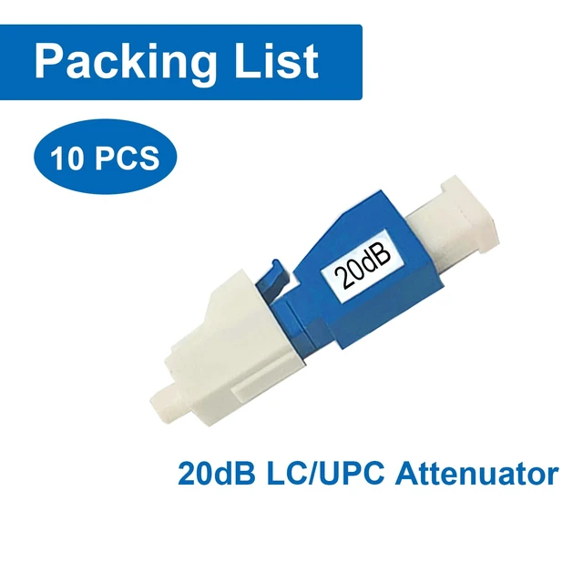 Alt view image 7 of 7 - 10Pcs LC Fiber Optic attenuator, Fiber Signal Attenuation Converter, LC Inserts Connector Single Mode (LC-UPC, 20dB)