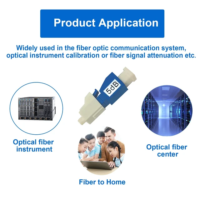 Alt view image 5 of 7 - 10Pcs LC Fiber Optic attenuator, Fiber Signal Attenuation Converter, LC Inserts Connector Single Mode (LC-UPC, 5dB)