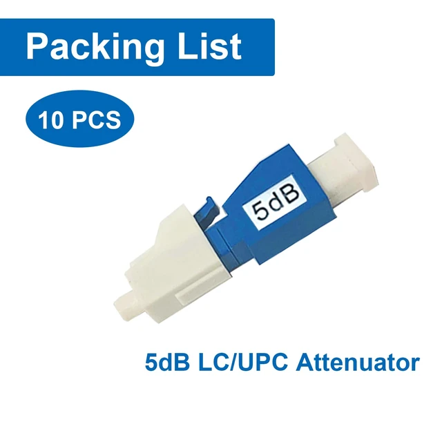 Alt view image 7 of 7 - 10Pcs LC Fiber Optic attenuator, Fiber Signal Attenuation Converter, LC Inserts Connector Single Mode (LC-UPC, 5dB)