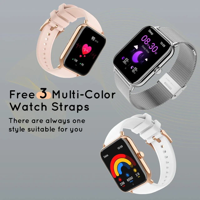 Alt view image 3 of 7 - Smart Watch for Men Women 1.85" HD 120+ Sports Modes for Android iPhone Fitness Tracker Smartwatch for Android iPhone with Steps Tracking/Heart Rate/Sleep Monitor, IP68 Waterproof, Silver/3 Bands