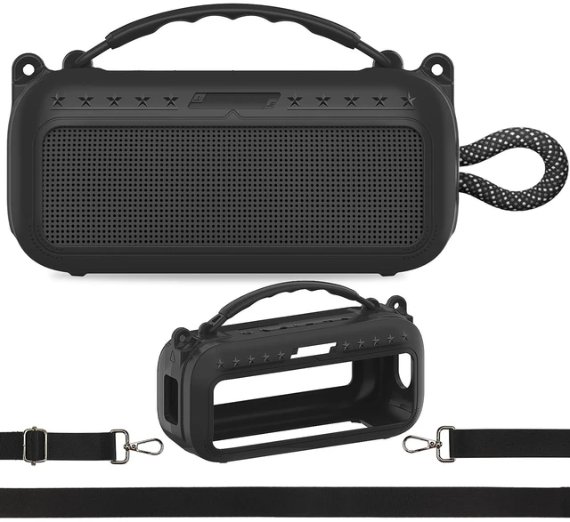Main image of Silicone Cover Case for Bose SoundLink Plus Bluetooth Speaker Soft Silicone Protective Case with Carrying Handle and Shoulder Strap, Shockproof and Anti-Scratch Cover (Black)