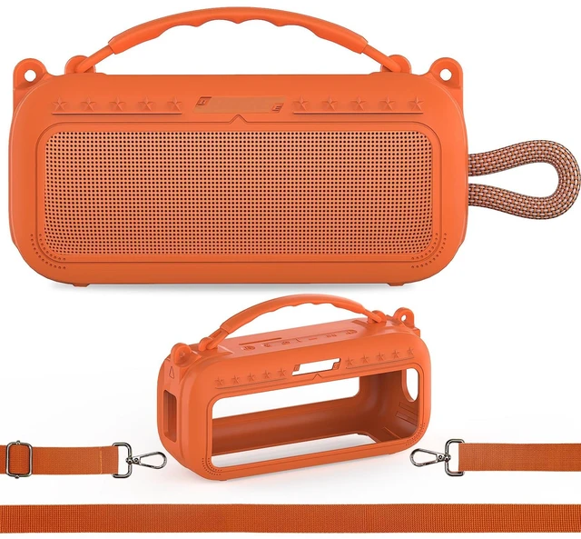 Main image of Silicone Cover Case for Bose SoundLink Plus Bluetooth Speaker Soft Silicone Protective Case with Carrying Handle and Shoulder Strap, Shockproof and Anti-Scratch Cover (Orange)