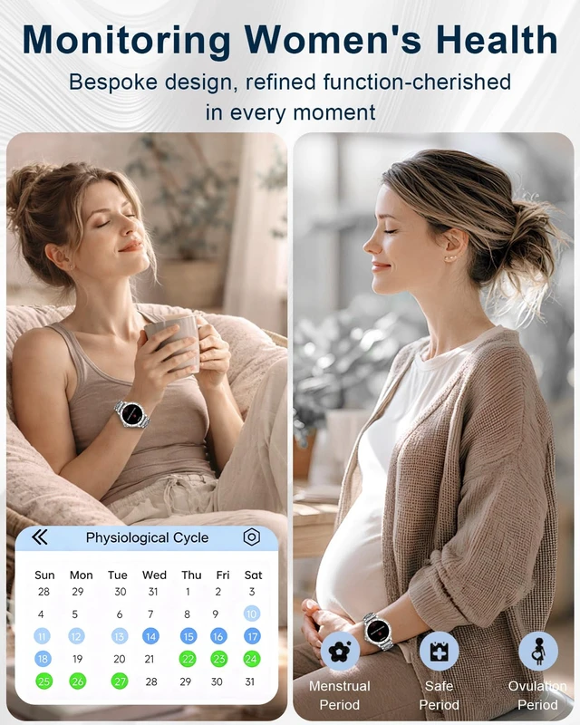 Alt view image 6 of 7 - Smart Watches for Women(Answer/Make Call) with Diamond, 1.27" HD Bluetooth Smartwatch for Android iOS Phones, IP68 Fitness Tracker with Heart Rate, SpO2, Sleep Monitor, 120+ Sports, Silver