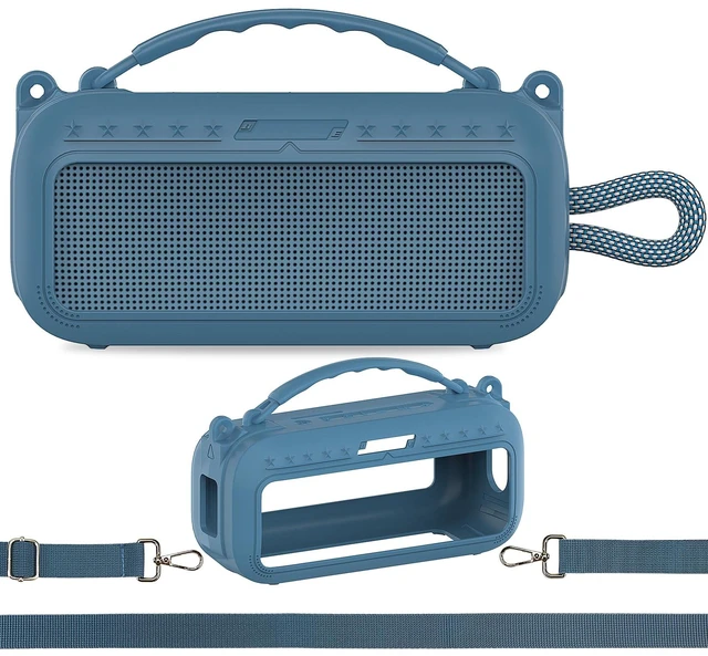 Main image of Silicone Cover Case for Bose SoundLink Plus Bluetooth Speaker Soft Silicone Protective Case with Carrying Handle and Shoulder Strap, Shockproof and Anti-Scratch Cover (Blue Dusk)