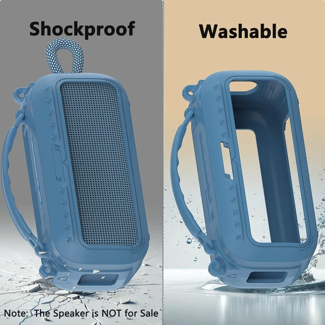 Alt view image 4 of 7 - Silicone Cover Case for Bose SoundLink Plus Bluetooth Speaker Soft Silicone Protective Case with Carrying Handle and Shoulder Strap, Shockproof and Anti-Scratch Cover (Blue Dusk)