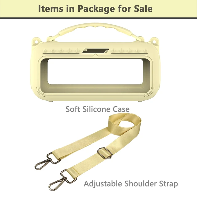 Alt view image 3 of 7 - Silicone Cover Case for Bose SoundLink Plus Bluetooth Speaker Soft Silicone Protective Case with Carrying Handle and Shoulder Strap, Shockproof and Anti-Scratch Cover (Yellow)