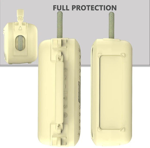 Alt view image 5 of 7 - Silicone Cover Case for Bose SoundLink Plus Bluetooth Speaker Soft Silicone Protective Case with Carrying Handle and Shoulder Strap, Shockproof and Anti-Scratch Cover (Yellow)