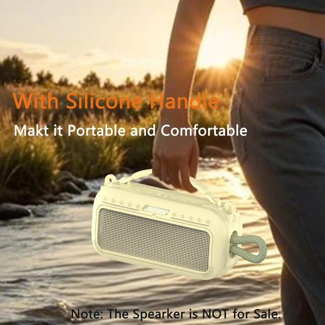 Alt view image 7 of 7 - Silicone Cover Case for Bose SoundLink Plus Bluetooth Speaker Soft Silicone Protective Case with Carrying Handle and Shoulder Strap, Shockproof and Anti-Scratch Cover (Yellow)