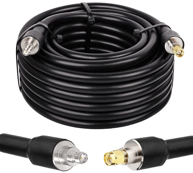 Main image of SMA Cable, SMA Extension Cable SMA Male to SMA Female Low Loss KMR400 SMA Coax Cable for 3G 4G LTE, 5G Modems/Routers, Ham, ADS-B, SDR Equipment35FT