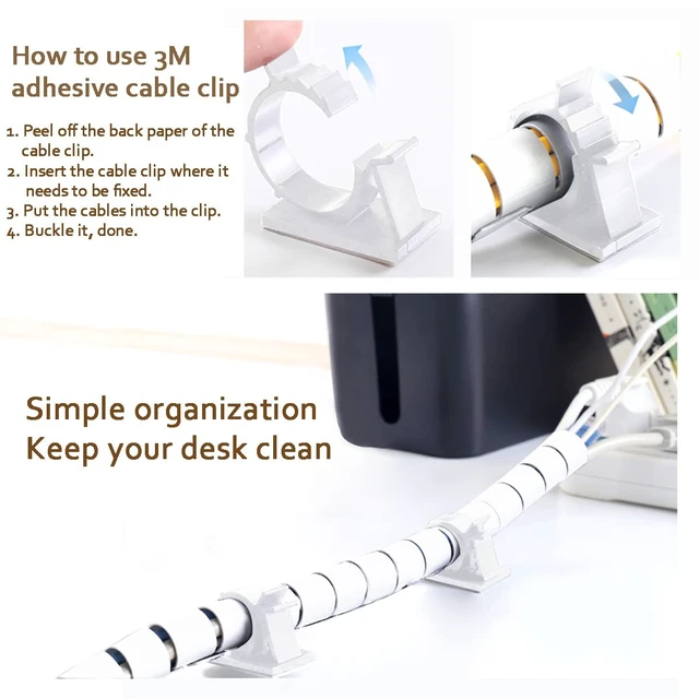 Alt view image 6 of 7 - White Cable Management Sleeves 2 PCS Cord Protectors for USB Cable Power Audio Video Wire Cables - Protect Cats Dogs Pets from Chewing Cords