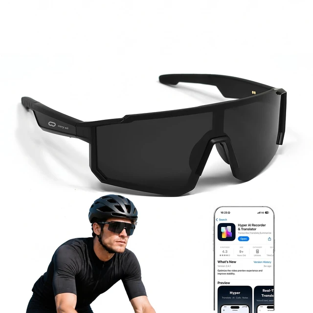 Main image of Smart Sunglasses for Men/Women, Bluetooth Glasses for Cycling Running, Sports Sunglasses with UV400 Polarized Lenses, Bluetooth 5.4 for Music, Voice Control for Hiking Fishing (Grey)
