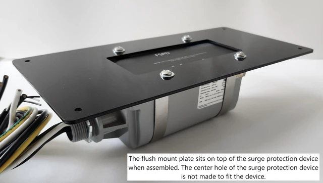 Alt view image 3 of 5 - Flush Mount Plate for Boltshield Whole House Surge Protection Device, Acrylic (Black)