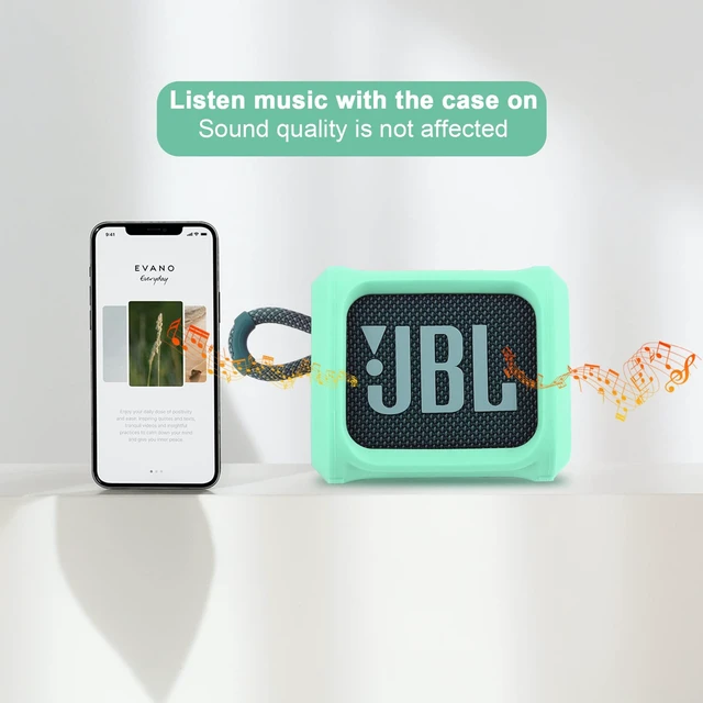 Alt view image 5 of 7 - Silicone Case for JBL Go 3 Portable Speaker with Removable Strap for Bike Golf Cart Travel Carrying Case Protective Sleeve Speaker Cover(Mint Green)