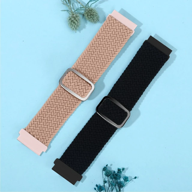 Alt view image 5 of 7 - 2 Pack 20mm Quick Release Braided Bands Compatible with Garmin Venu, Forerunner 55/165/245/645, Vivoactive 6/5/3, Adjustable Band for Amazfit Active/Bip 3