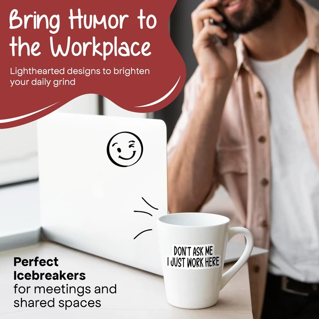 Alt view image 2 of 7 - Funny Work Stickers for Adults 20 Pcs, (10 Stickers x 2) - Strong Adhesive, Funny Laptop Decals - But Did You Die Sticker, But Did You Document It Sticker and Others