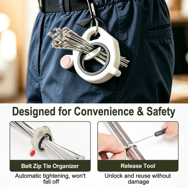 Alt view image 6 of 7 - 306PCS Metal Zip Tie Gun Kit, Heavy Duty Zip Tie Tool Include 300 Stainless Steel Zip Ties, Cutter Tool, Scissors, Gloves & Storage Bag for Fence, Chicken Coop and Outdoor Repairs