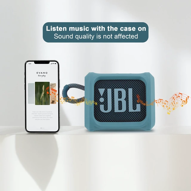 Alt view image 5 of 7 - Silicone Case for JBL Go 3 Portable Speaker with Removable Strap for Bike Golf Cart Travel Carrying Case Protective Sleeve Speaker Cover (Sky Blue)