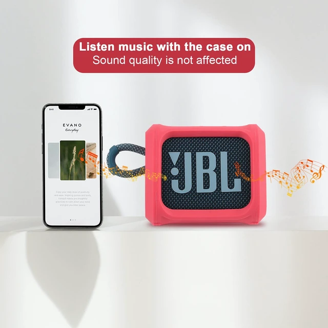 Alt view image 4 of 7 - Silicone Case for JBL Go 3 Portable Speaker with Removable Strap for Bike Golf Cart Travel Carrying Case Protective Sleeve Speaker Cover (Red)