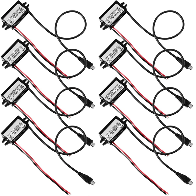 Alt view image 7 of 7 - 12v to 5v Dc-dc Buck Converter, 3a 15w, Micro USB, 3 Pieces Waterproof Epoxy-sealed Housing, up to 96% Efficiency, Low Heat, for Vehicles, Gps and Security Systems, Built-in Protection