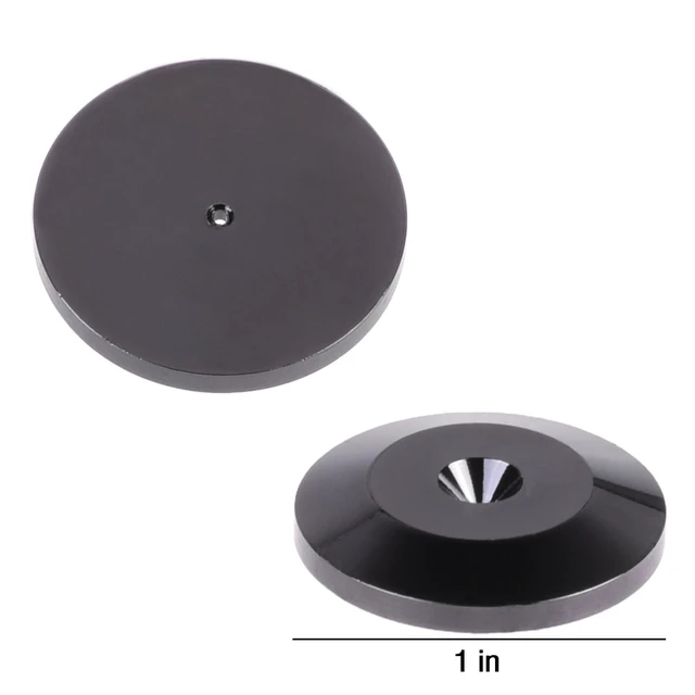 Alt view image 2 of 3 - 8 Pack of Black 24K Nickel Plated Speaker Spikes Pads Mats 5x25mm Isolation Stand Foot Cone Base