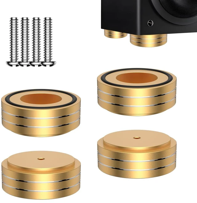 Main image of HiFi Speaker Spikes Isolation Stand Feet Pads 58x22MM, 4X Speaker Floor Protector Shock Absorber with Rubber Ring and Mounting Screws(M4*0.7) for AMP Turntable DAC Recorder