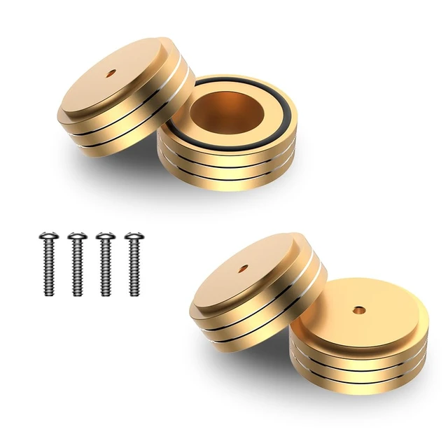 Alt view image 6 of 6 - HiFi Speaker Spikes Isolation Stand Feet Pads 58x22MM, 4X Speaker Floor Protector Shock Absorber with Rubber Ring and Mounting Screws(M4*0.7) for AMP Turntable DAC Recorder