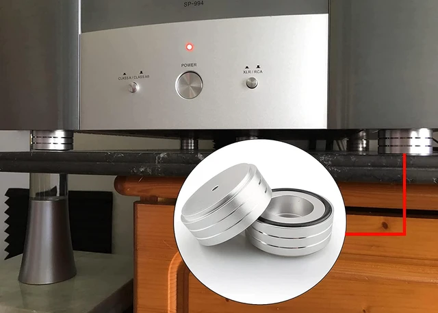Alt view image 6 of 6 - HiFi Speaker Spikes Stand Feet, 58 * 22MM, 4X Isolation Feet Pad Speaker Isolator Shock Absorber with Rubber Ring and Mounting Screws(M4*0.7) for AMP Turntable DAC Recorder