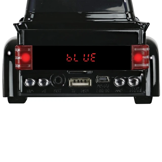 Alt view image 3 of 5 - BT-1956 Rechargable Portable Bluetooth Speaker with FM Radio, Black 3-Inch Drivers, Hands-Free Calling, Built-in Microphone, USB/microSD/AUX, LED Party Lights