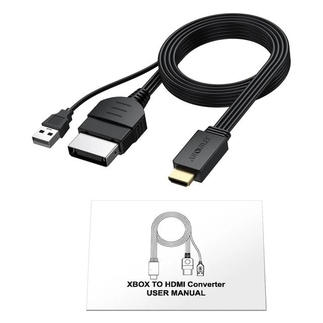 Alt view image 7 of 7 - HDMI Adapter for Original Xbox Console, Plug & Play, Liner Desgin Native Component Signals HDMI Cable Compatible with Original Xbox Console