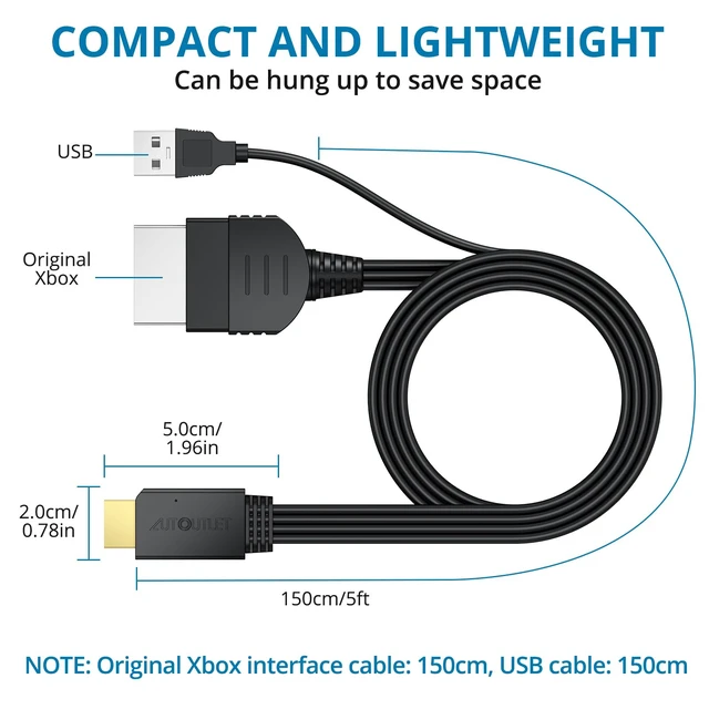 Alt view image 6 of 7 - HDMI Adapter for Original Xbox Console, Plug & Play, Liner Desgin Native Component Signals HDMI Cable Compatible with Original Xbox Console
