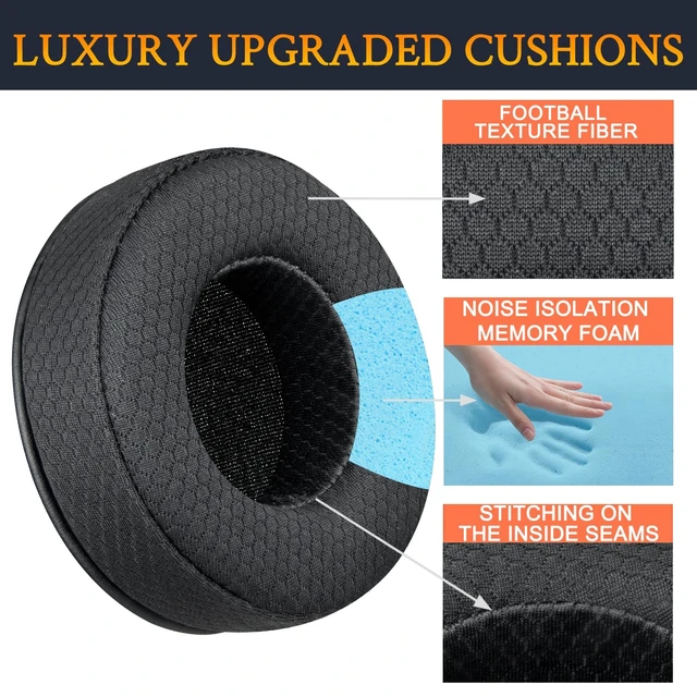 Alt view image 4 of 5 - Earpads for Skullcandy Hesh/Hesh2 Headphones - MF Black