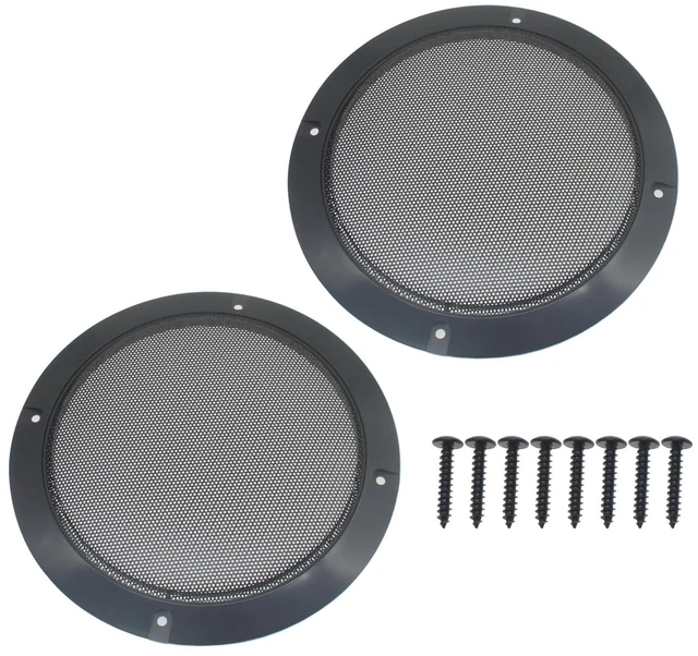 Main image of 2 Pcs 8 Inch Metal Mesh Speaker Grills Covers Subwoofer Grill Protective Case with Mounting Screws for Home Audio Car Speaker (Black)