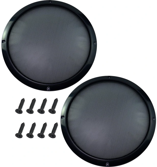 Main image of 2 Pcs 10 Inch Metal Mesh Speaker Grills Covers Subwoofer Grill Protective Case with Mounting Screws for Home Audio Car Speaker (Black)