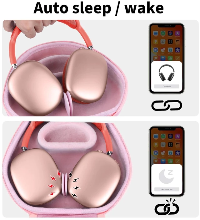 Alt view image 4 of 7 - Storage Case Compatible with Apple AirPods Max Over-Ear Headphones Lightweight Carry, Secure Storage, Convenient Zipper, Soft Interior,Dark Blue Case