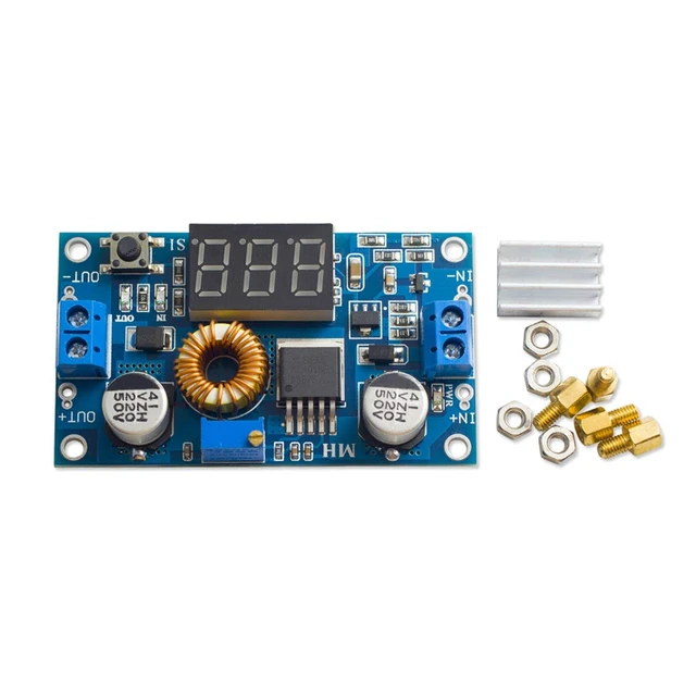 Alt view image 2 of 5 - 5A 75W DC-DC Step Down Power Module XL4015 Adjustable with LED Voltmeter Free Pillars (Pack of 2)