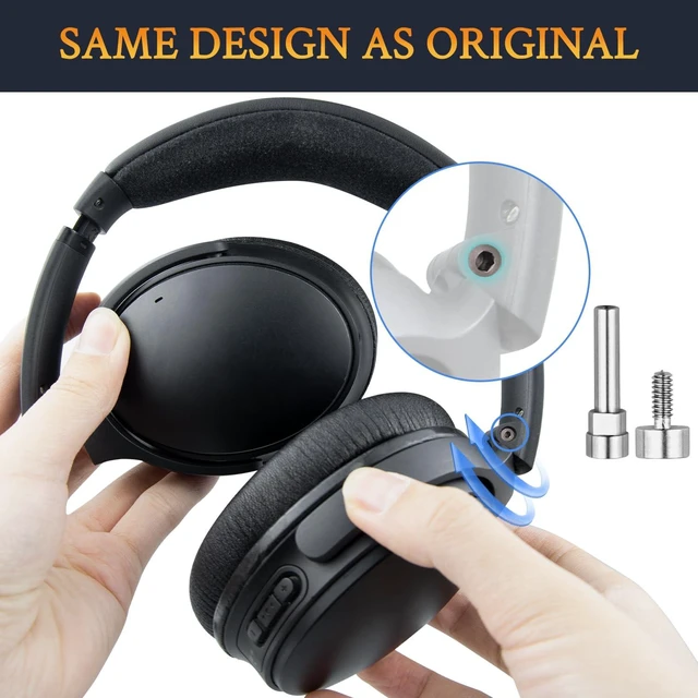 Alt view image 3 of 7 - Metal Swivel Pins Replacement Parts Kit for Bose QuietComfort 35/QC35/QC35 II/QC45/QuietComfort SE (QC SE)/Quiet Comfort Wireless Headphones, Hinge Screws Accessories and Gasket - Silver