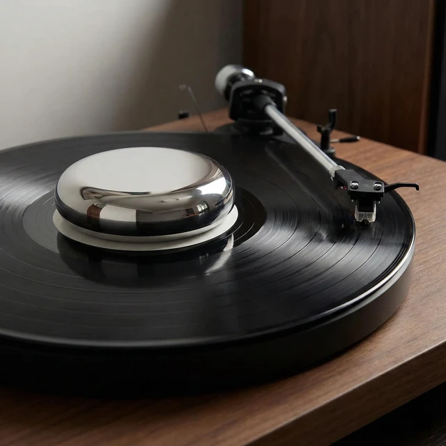 Alt view image 6 of 6 - Vinyl Record Weight Stabilizer,563g/19.86oz Stainless Steel Silver Turntable Weight for HiFi LP Record Player
