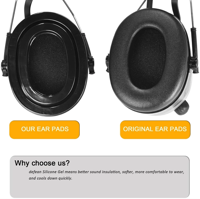 Alt view image 4 of 7 - Silicone Gel Earpads for 3M WorkTunes(90543, 90544, 90542, 90541) Also for Peltor Sport(Tactical TAC 100/300/500, 90565, 90566, 97040, 97041, 97042)/ZOHAN(EM033/037/042)/PROHEAR(032/033/037)