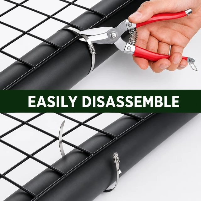 Alt view image 5 of 7 - 300PCS Metal Zip Ties Gun Kit, Silver 7.8"/9.8"/11.8" Self-Locking 304 Stainless Steel Zip Ties, Heavy Duty Cable Tie Fastening Cutting Release Tool Set for Outdoor Fence, Exhaust Pipe and Farm Use