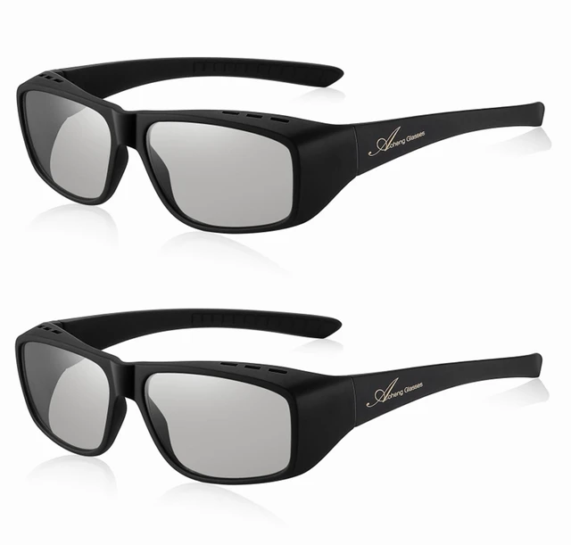 Main image of Cinema Passive 3D Glasses Large Frame,Clearer,Brighter,for RealD 3D Movie(2 Pack)