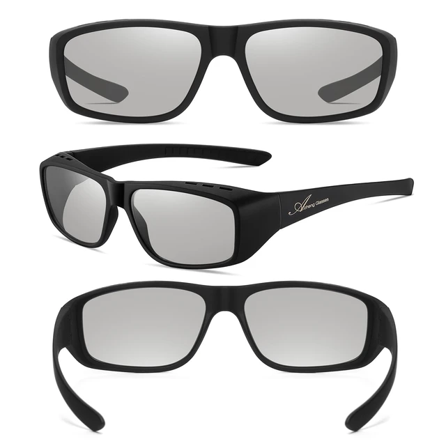 Alt view image 7 of 7 - Cinema Passive 3D Glasses Large Frame,Clearer,Brighter,for RealD 3D Movie(2 Pack)