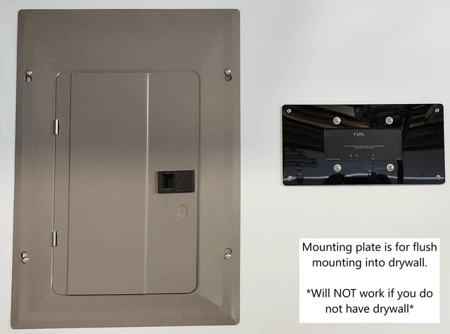 Alt view image 4 of 5 - Flush Mount Plate for Boltshield Whole House Surge Protection Device, Acrylic (Black)