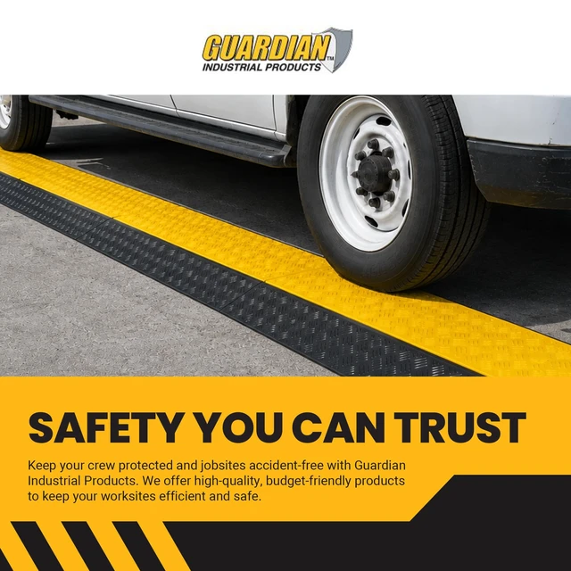 Alt view image 6 of 7 - 2-Channel Cable Protector Ramp, Rubber Floor Cord Cover, Outdoor Rubber Base with Hinged Lid, Protects Cords and Wires up to 3.25 In, Drive-Over Ramp Design, Links with T-Connectors