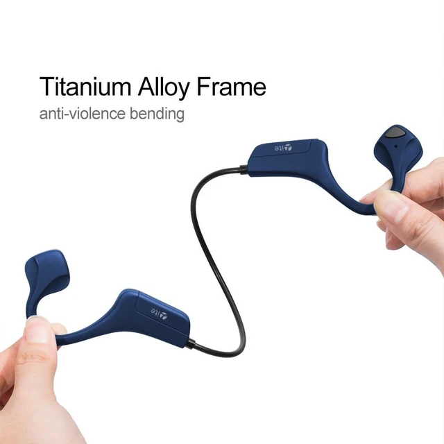 Alt view image 4 of 7 - Bluetooth Headphones Waterproof Bone Conduction Headset Open Ear Earphones Blue Headset with mic, Bluetooth Headset with mic