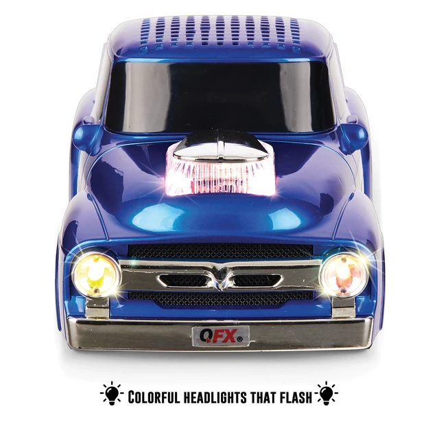 Alt view image 5 of 7 - BT-1956 Rechargable Portable Bluetooth Speaker with FM Radio, Blue 3-Inch Drivers, Hands-Free Calling, Built-in Microphone, USB/microSD/AUX, LED Party Lights