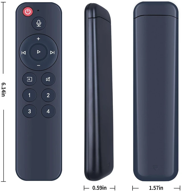 Alt view image 7 of 7 - Voice Replacement Remote for WiiM Mini AirPlay 2 Pro Plus and Pro Audio Streamer, Push-to-Talk, 4 Music Preset Buttons