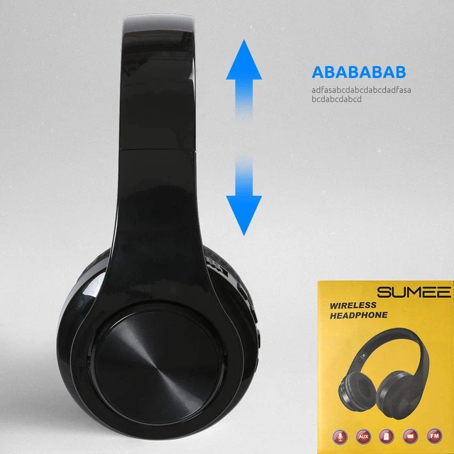 Alt view image 5 of 7 - Waterproof Over-Ear Headphones,V5.0 HD Stereo Sound Wireless Headphones with Mic, Passive Noise Cancelling Headsets for Gym Running Workout Men, Women