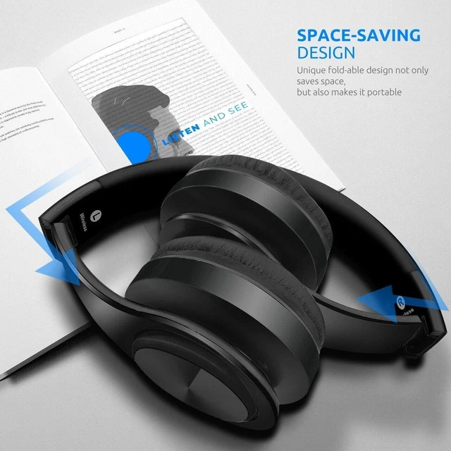 Alt view image 4 of 7 - Waterproof Over-Ear Headphones,V5.0 HD Stereo Sound Wireless Headphones with Mic, Passive Noise Cancelling Headsets for Gym Running Workout Men, Women