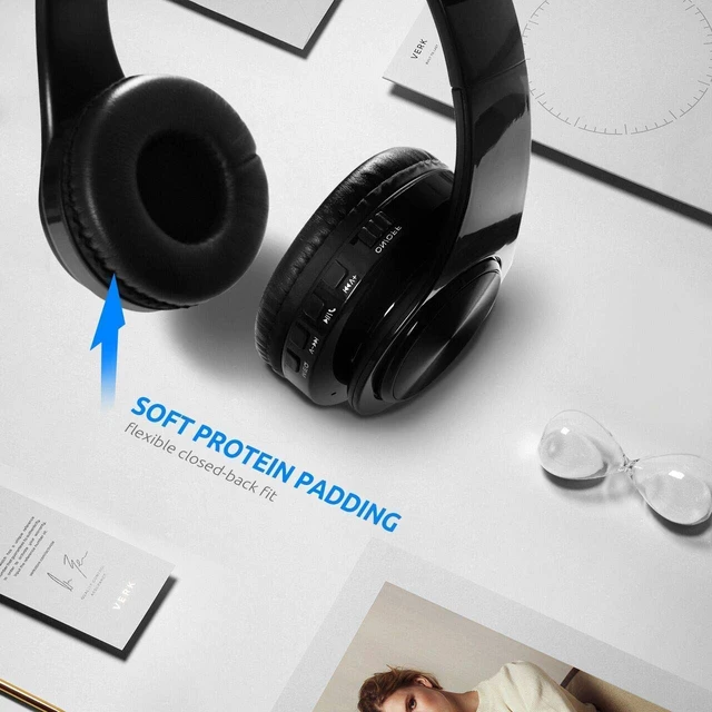 Alt view image 3 of 7 - Waterproof Over-Ear Headphones,V5.0 HD Stereo Sound Wireless Headphones with Mic, Passive Noise Cancelling Headsets for Gym Running Workout Men, Women