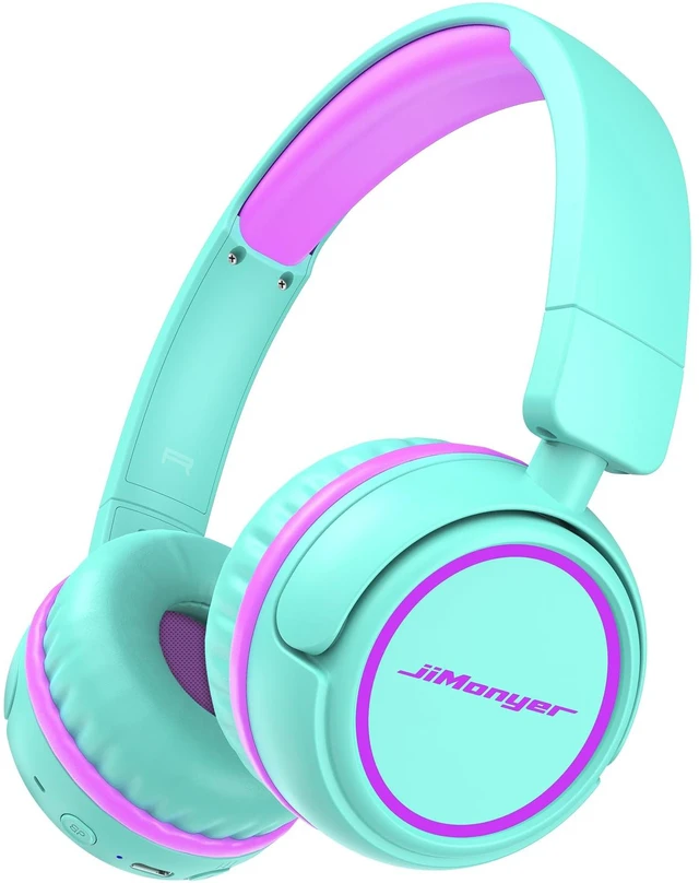 Main image of Kids Bluetooth Headphones for Travel, 80H Playtime (Green) Lightweight, Wireless, 85/94dB Safe Volume Limit, Bluetooth 5.4, Built-in Mic Kids Headphones for Girl Boy Toddler